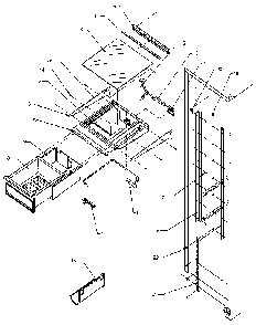 Refrigerator Shelving And Drawers Diagram and Parts List for SX22N-P1162703W  Amana Refrigerator