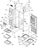 REF / FZ SHELVES, LIGHTS, AND HINGES Diagram and Parts List for SRDE327S3L P1307103W L Amana Refrigerator
