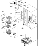 FZ SHELVES AND LIGHT Diagram and Parts List for SRDE327S3L P1307103W L Amana Refrigerator