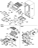 INTERIOR CABINET / DRAIN / BLOCK & CTRL ASSY Diagram and Parts List for TR25V2E P1316101W E Amana Refrigerator