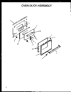 Oven Door Assembly Diagram and Parts List for RLS363UL-P1142377NL  Caloric Range