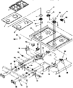 Main Top Diagram and Parts List for ARG7800E-P1143322NE  Amana Range