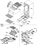 INTERIOR CABINET / DRAIN BLOCK & CTRL ASSY Diagram and Parts List for TC18V2L P1318004W L Amana Refrigerator