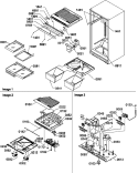 INTERIOR CABINET / DRAIN BLOCK & CTRL ASSY Diagram and Parts List for TX19V2W P1315801W W Amana Refrigerator
