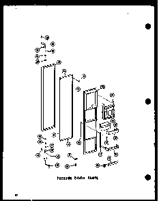 Freezer Door Parts Diagram and Parts List for SRN22N-C-P60230-64WC  Amana Refrigerator