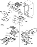 INTERIOR CABINET / DRAIN BLOCK & CTRL ASSY Diagram and Parts List for TZI22V2L P1319101W L Amana Refrigerator