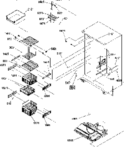 Freezer Shelves And Light Diagram and Parts List for SR25TE-P1194002WE  Amana Refrigerator