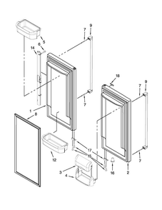 Refrigerator Door Diagram and Parts List for JFC2089WEP11  Jenn-Air Refrigerator