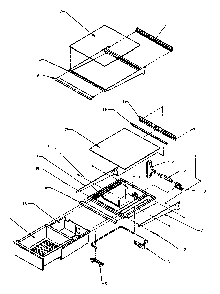 Refrigerator Shelving And Drawers Diagram and Parts List for SSD22NBL-P1162413WL  Amana Refrigerator