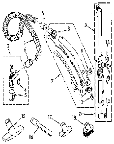 Hose And Attachment Diagram and Parts List for 1162235090  Kenmore Canister Vacuum