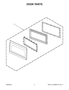 Part Location Diagram of W10890777 Whirlpool White Microwave Door
