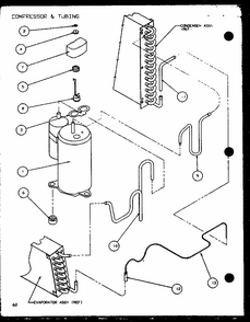 Compressor & Tubing (ptc12300er/p9812529r) (ptc12400er/p9872229r) Diagram and Parts List for PTC07300ER P9882501R Amana Air Conditioner