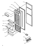 REF DOOR Diagram and Parts List for SXD19NL P1168802W L Amana Refrigerator