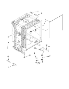 Tub And Frame Parts Diagram and Parts List for ADB1400AWB3  Amana Dishwasher