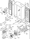HINGES, ICE MAKER AND ACCESSORIES Diagram and Parts List for S148CA01 P1305502W Amana Refrigerator