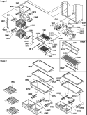 SHELVING AND CRISPERS Diagram and Parts List for S148CA01 P1305502W Amana Refrigerator