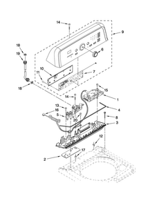 Control Panel Parts Diagram and Parts List for MVWB850WL1  Maytag Washer