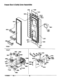 FZ DOOR & CAVITY COVER ASSEMBLIES Diagram and Parts List for S148DA03 P1305601W Amana Refrigerator