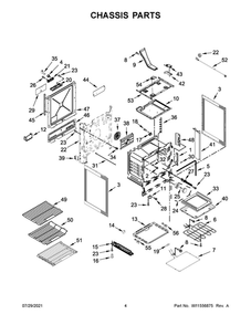 Chassis Parts Diagram and Parts List for JDS1750FS1  Maytag Range