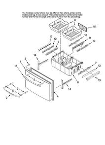 Freezer Door Parts Diagram and Parts List for MFI2568AEB13  Maytag Refrigerator