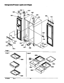 REF / FZ LIGHTS AND HINGES Diagram and Parts List for SRD21VW P1315501W W Amana Refrigerator