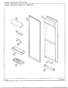 Fresh Food Inner Door Diagram and Parts List for 641861  Admiral Refrigerator