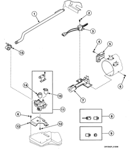 Gas Valve Assy Diagram and Parts List for SDG009QF  Speed Queen Dryer