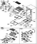 INTERIOR CABINET AND DRAIN BLOCK ASSY Diagram and Parts List for TX21VE P1301804W E Amana Refrigerator