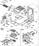 INTERIOR CABINET AND DRAIN BLOCK ASSY Diagram and Parts List for TXI18VE P1302402W E Amana Refrigerator