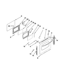Lower Door Parts Diagram and Parts List for MER6765BAW17  Maytag Range