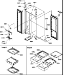 REF / FZ LIGHTS, HINGES, AND SHELVING ASSY Diagram and Parts List for SRI21VE P1315601W E Amana Refrigerator