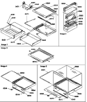 DELI, SHELVES, CRISPER ASSEMBLIES & ACS Diagram and Parts List for SRI21VE P1315601W E Amana Refrigerator