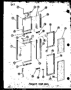 Freezer Door Assy Diagram and Parts List for SRI19E-1-C-P74870-16WC  Amana Refrigerator