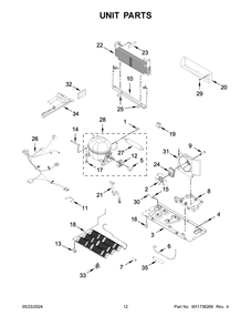 Unit Parts Diagram and Parts List for MFI2570FEW11  Maytag Refrigerator