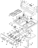 MAINTOP AND BACKGUARD Diagram and Parts List for ARG3600W P1143336N W Amana Range