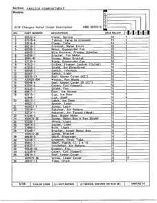Freezer Compartment Page 2 Diagram and Parts List for 60103-0A  Admiral Refrigerator