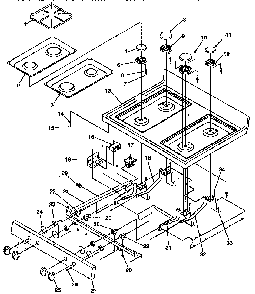 Main Top Diagram and Parts List for ARG7600L-P1143321NL  Amana Range