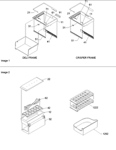 Crisper & Deli Frame Assy Diagram and Parts List for BB20V1E-P1321314WB  Amana Refrigerator