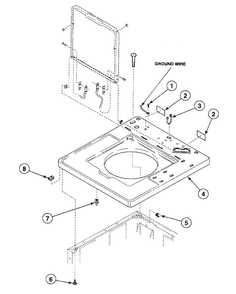 Cabinet Top Diagram and Parts List for SWT921WN  Speed Queen Washer