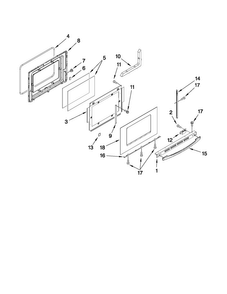 Door Parts Diagram and Parts List for MES5775BCW20  Maytag Range