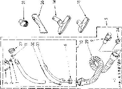 Attachment Parts Diagram and Parts List for 1162398180  Kenmore Canister Vacuum