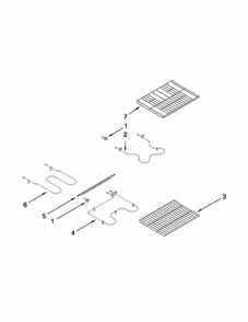 Rack And Element Parts Diagram and Parts List for MER6741BAS17  Maytag Range