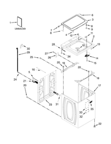 Top And Cabinet Parts Diagram and Parts List for MVWX655DW0  Maytag Washer