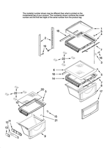Refrigerator Shelf Parts Diagram and Parts List for AC2224PEKW12  Amana Refrigerator