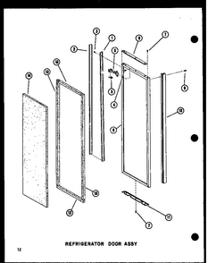 Refrigerator Door Assy Diagram and Parts List for SRI19W-A-P60350-49WA  Amana Refrigerator