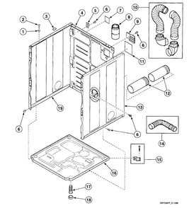Cabinet Assy Diagram and Parts List for SSE107LF99L7  Speed Queen Dryer