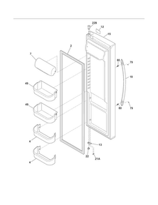 Refrigerator Door Diagram and Parts List for CRSH268MB7  Crosley Refrigerator
