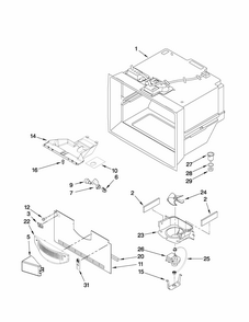 Freezer Liner Parts Diagram and Parts List for GB5526FEAS3  Maytag Refrigerator