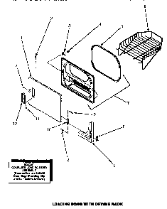 Loading Door With Drying Rack Diagram and Parts List for LEM547W-P1176705WW  Amana Dryer