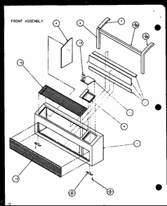 Front Assembly (pth07300e/p9806801r) (pth07400e/p9806901r) (pth07300ec/p9811801r) (pth07400ec/p9872301r) Diagram and Parts List for PTH09400F P1102701R Amana Air Conditioner
